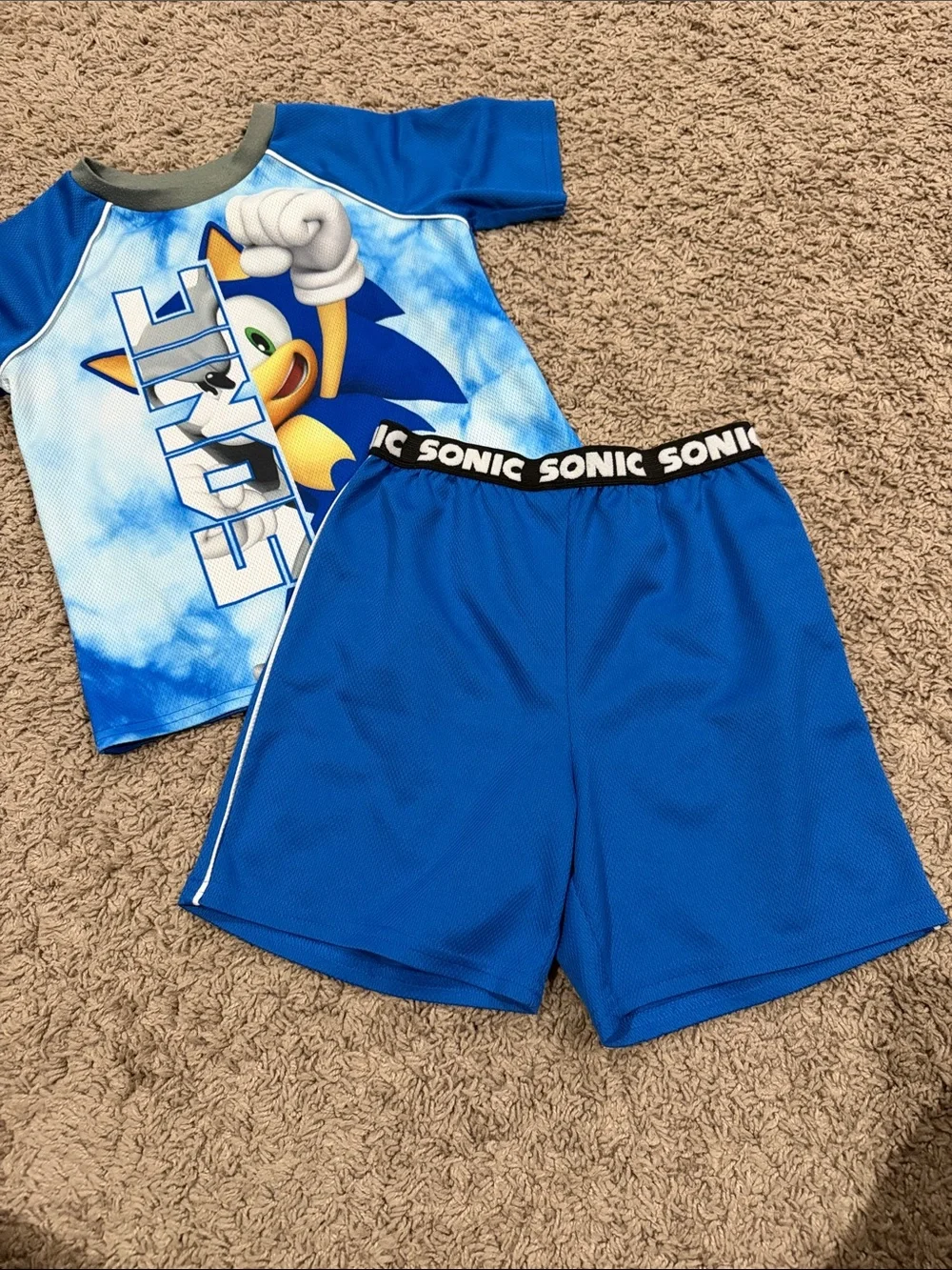 Sonic Kids' Blue Short Sleeve pjs